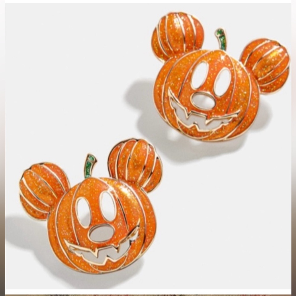 Disney X Baublebar Halloween Orange Mickey Mouse Enamel Pumpkin Stud Earrings